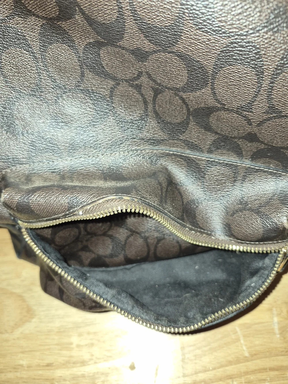 Coach Brown Signature Canvas Mini Backpack with Gold Hardware